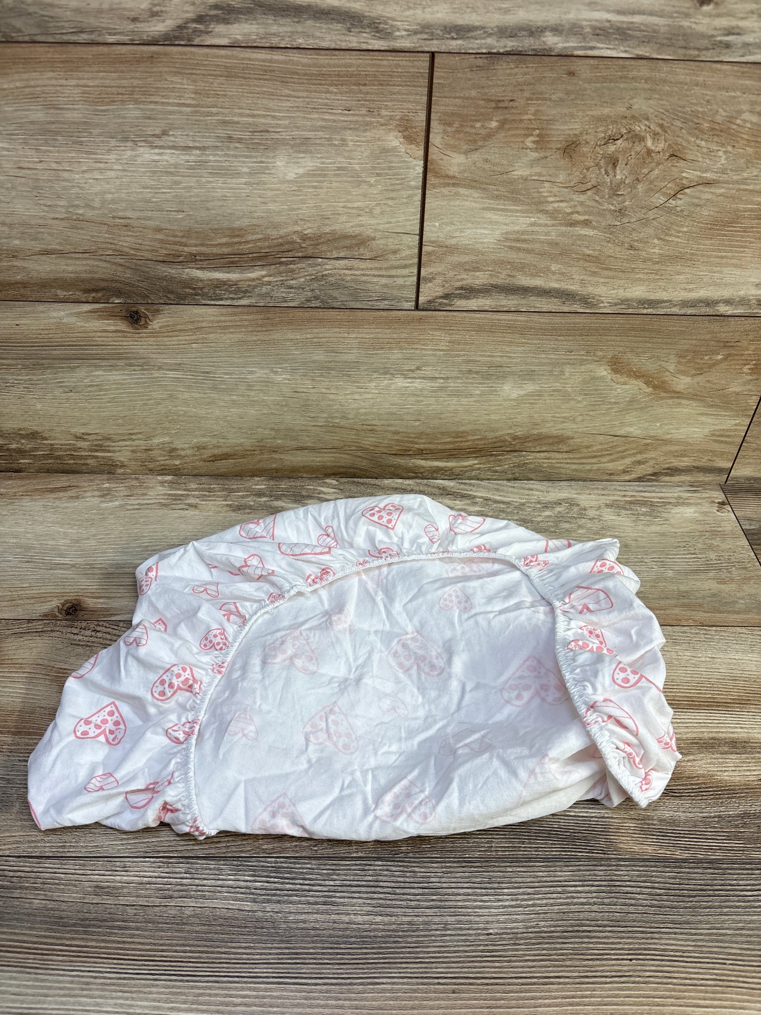 Biloban Heart Print Fitted Bassinet Sheet, White 21x35''