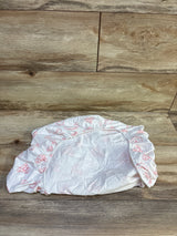 Biloban Heart Print Fitted Bassinet Sheet, White 21x35''