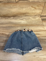 Shein Leopard Belted Denim Skirt Blue sz 9-12m