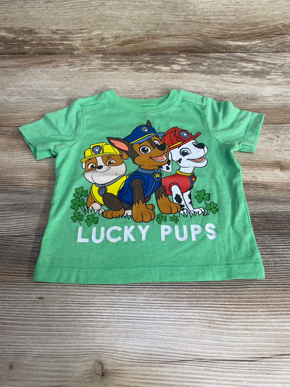 Old Navy Paw Patrol Lucky Pups Shirt Green sz 12-18m