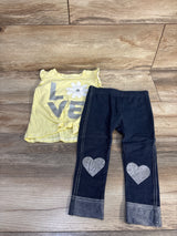 Carter's 2pc Love Top & Jeggings Set Yellow sz 18m