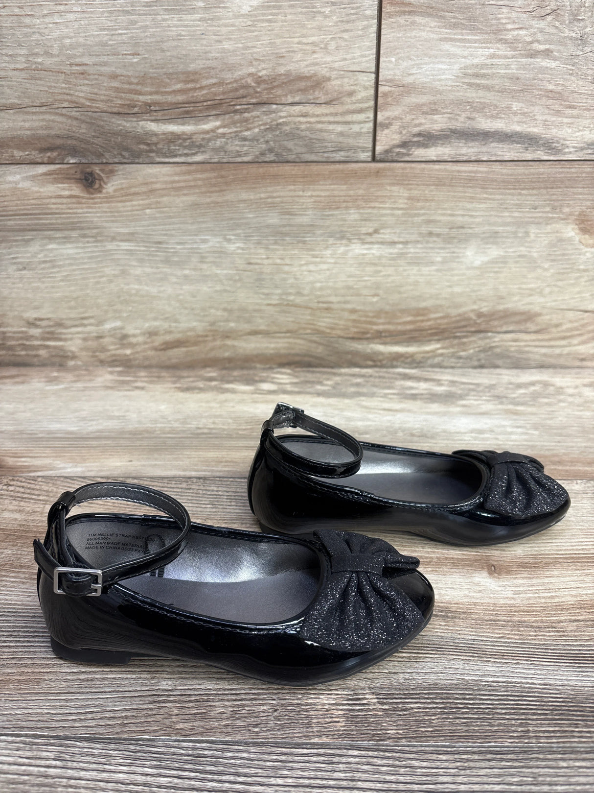 Sugar Nellie Ankle Strap Ballet Flats Black sz 11c