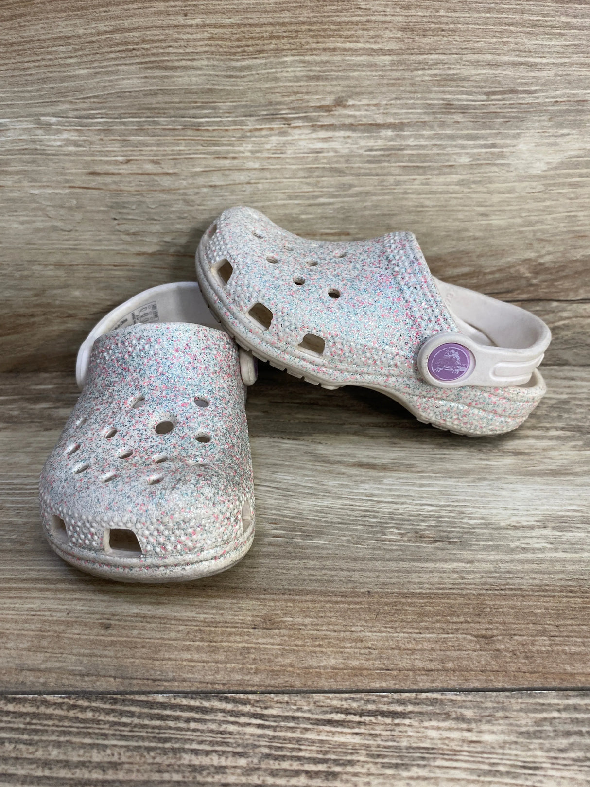 Crocs Classic Glitter Clogs Ivory sz 7c