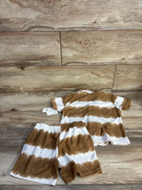 NEW Grayson Mini 2pc Textured Woven Shirt & Shorts Set Brown sz 3T