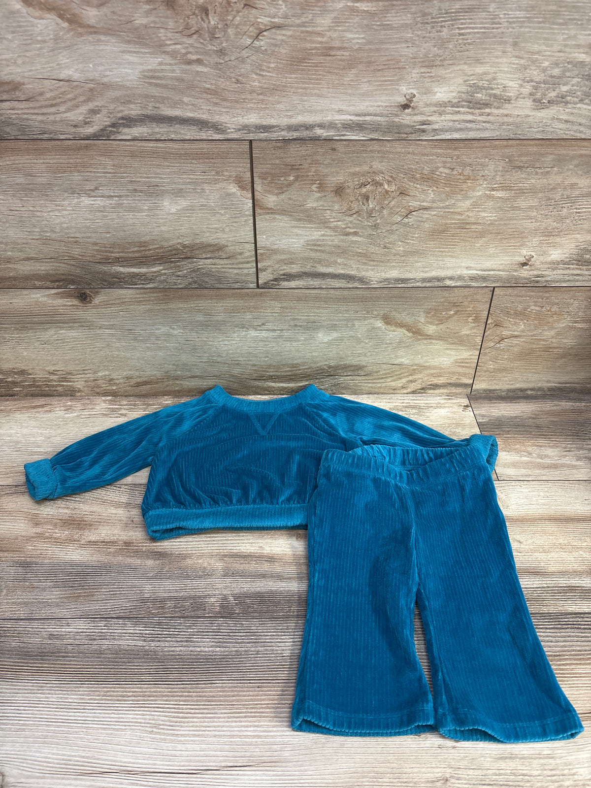 Cat & Jack 2pc Velvet Shirt & Pants Set Blue sz 12m
