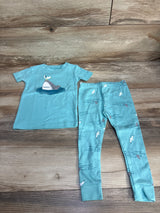 Just One You 2pc Shark Print Pajama Set Blue sz 18m