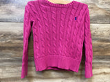 Polo Ralph Lauren Cable Knit Sweater Hot Pink sz 3T