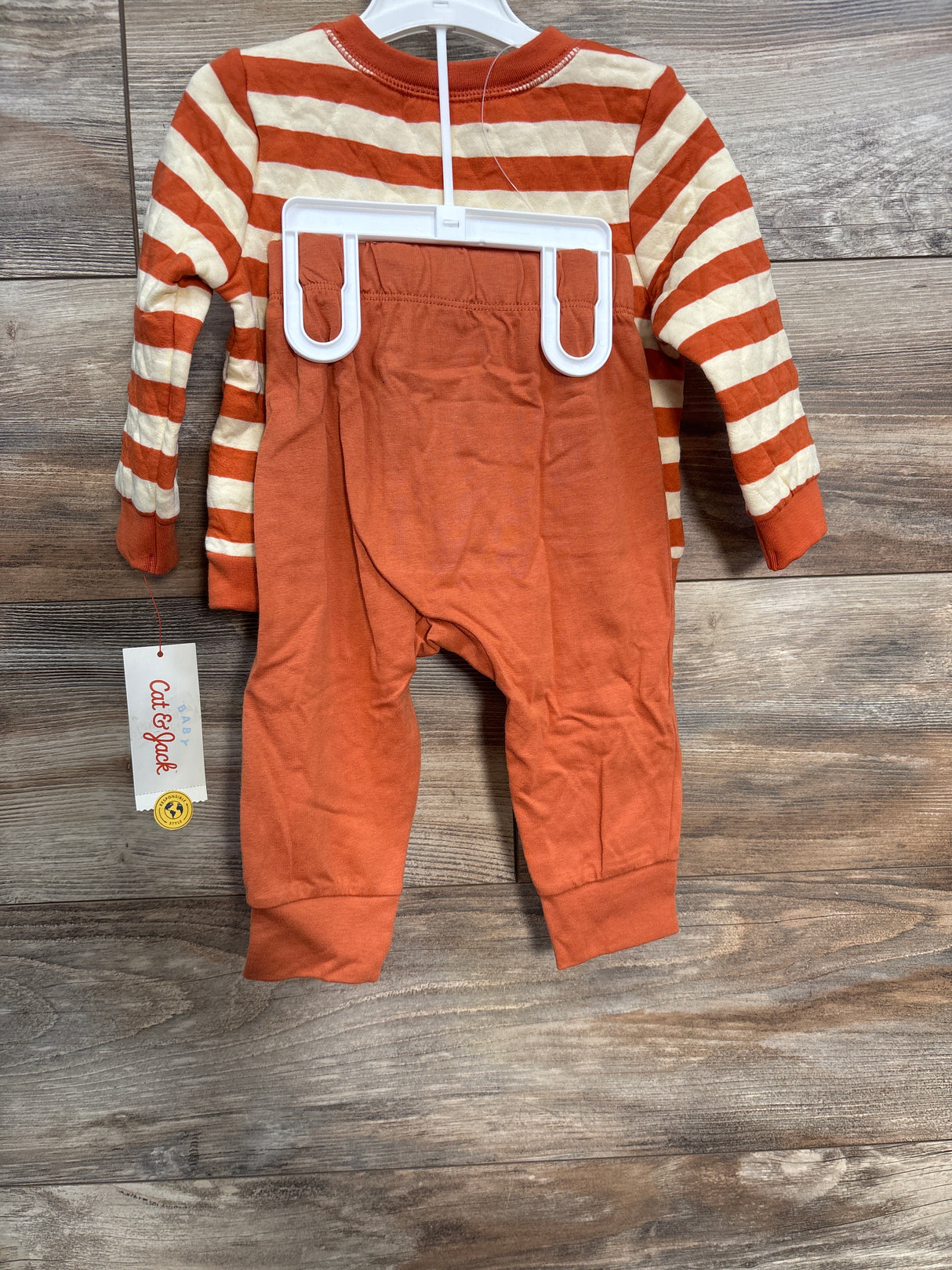 NEW Cat & Jack Striped Sweatshirt & Pants Set Rust sz 12m