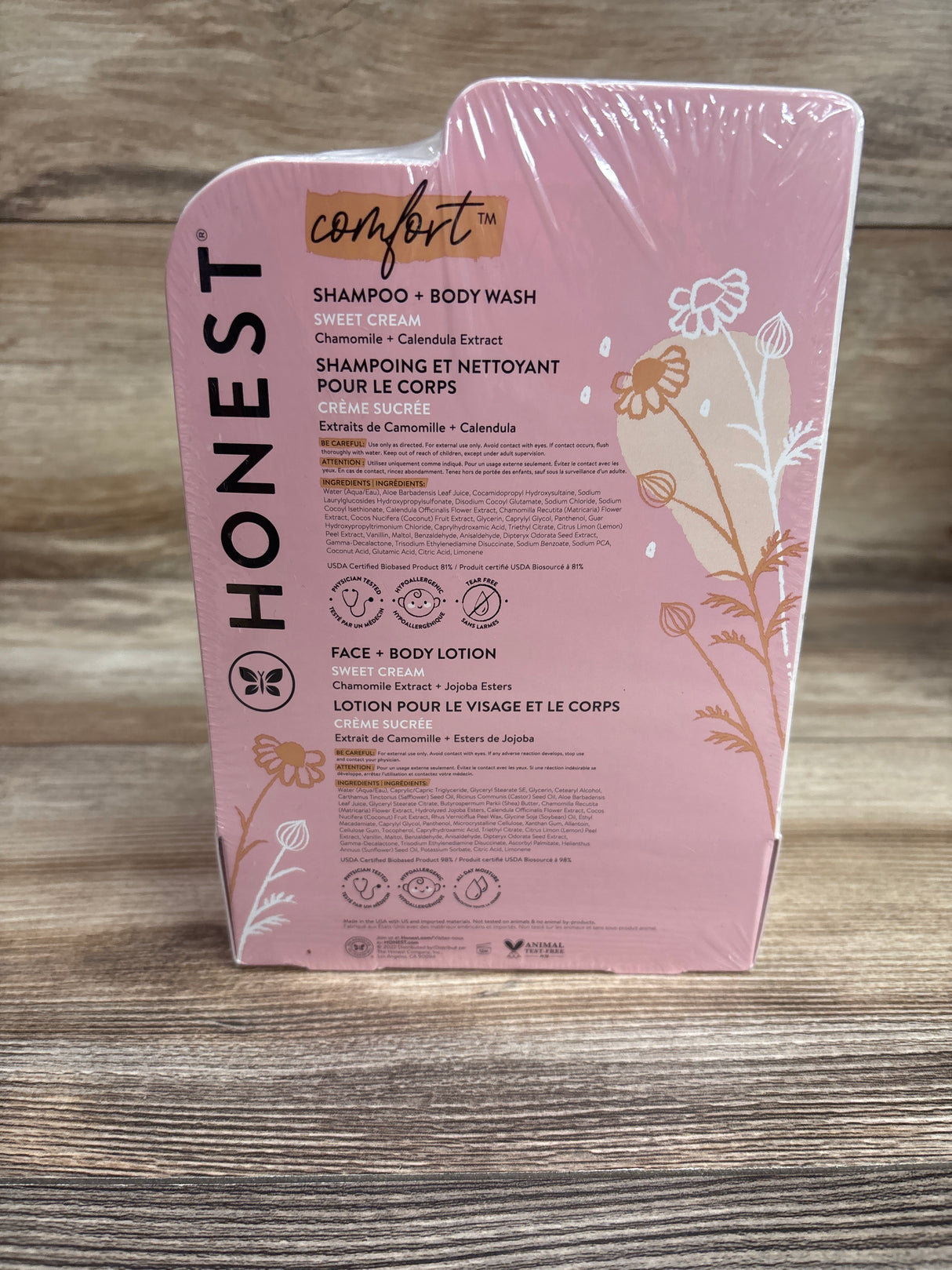 NEW Honest Comfort Face & Body Lotion + Shampoo & Bodywash Set - Sweet Cream