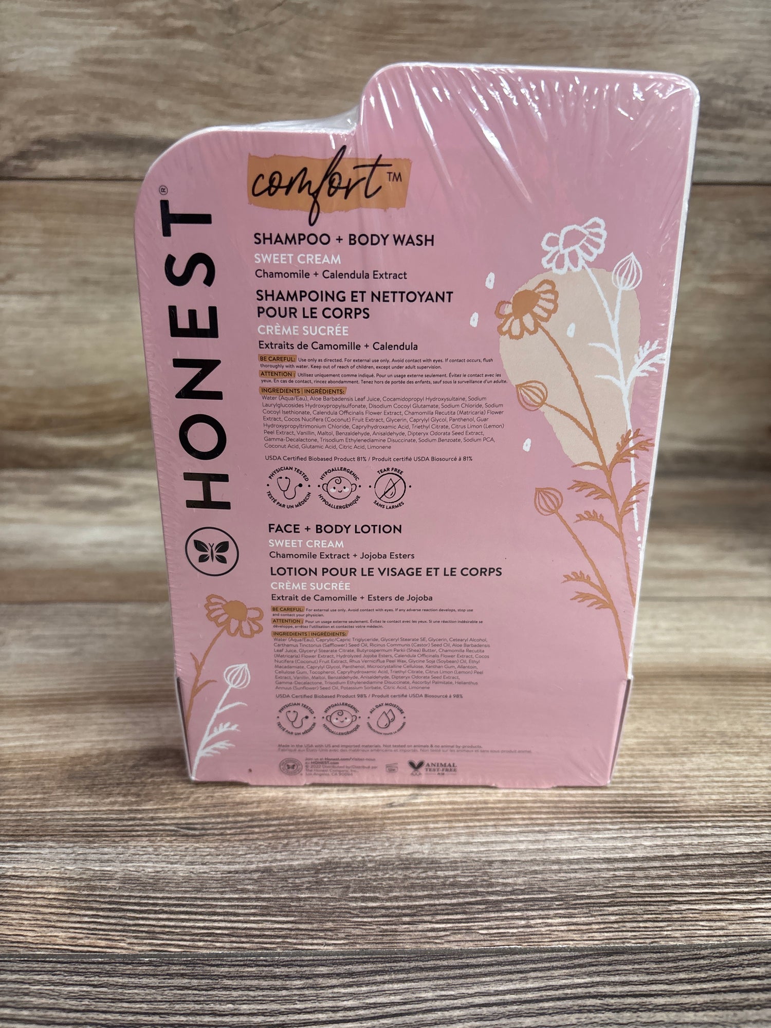 NEW Honest Comfort Face & Body Lotion + Shampoo & Bodywash Set - Sweet Cream
