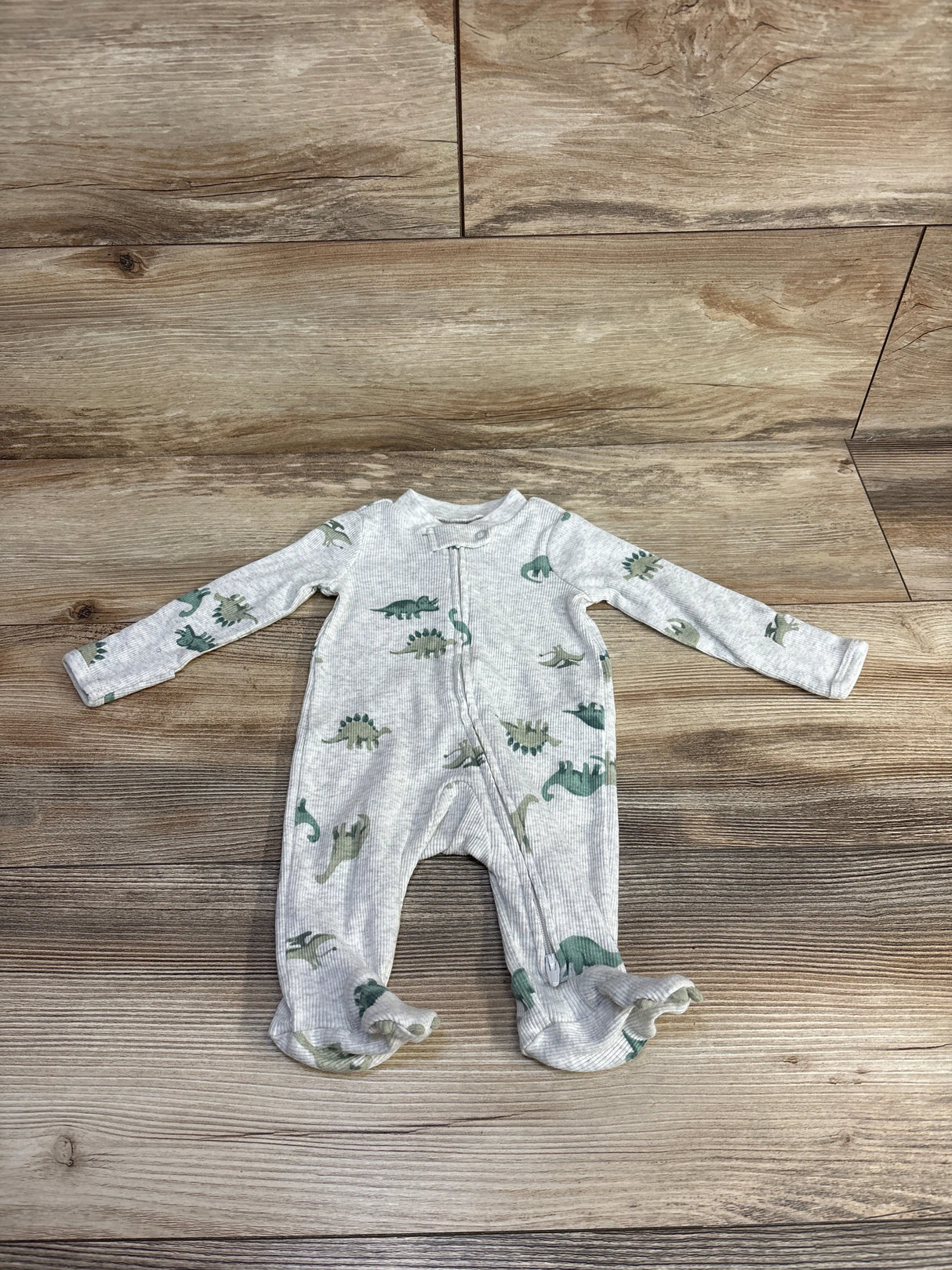 Just One You Ribbed Dinosaur Print Sleeper Grey sz Newborn