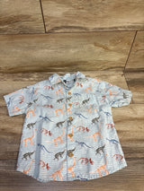 Mick Mack Button Up Dinosaur Shirt Blue sz 24m