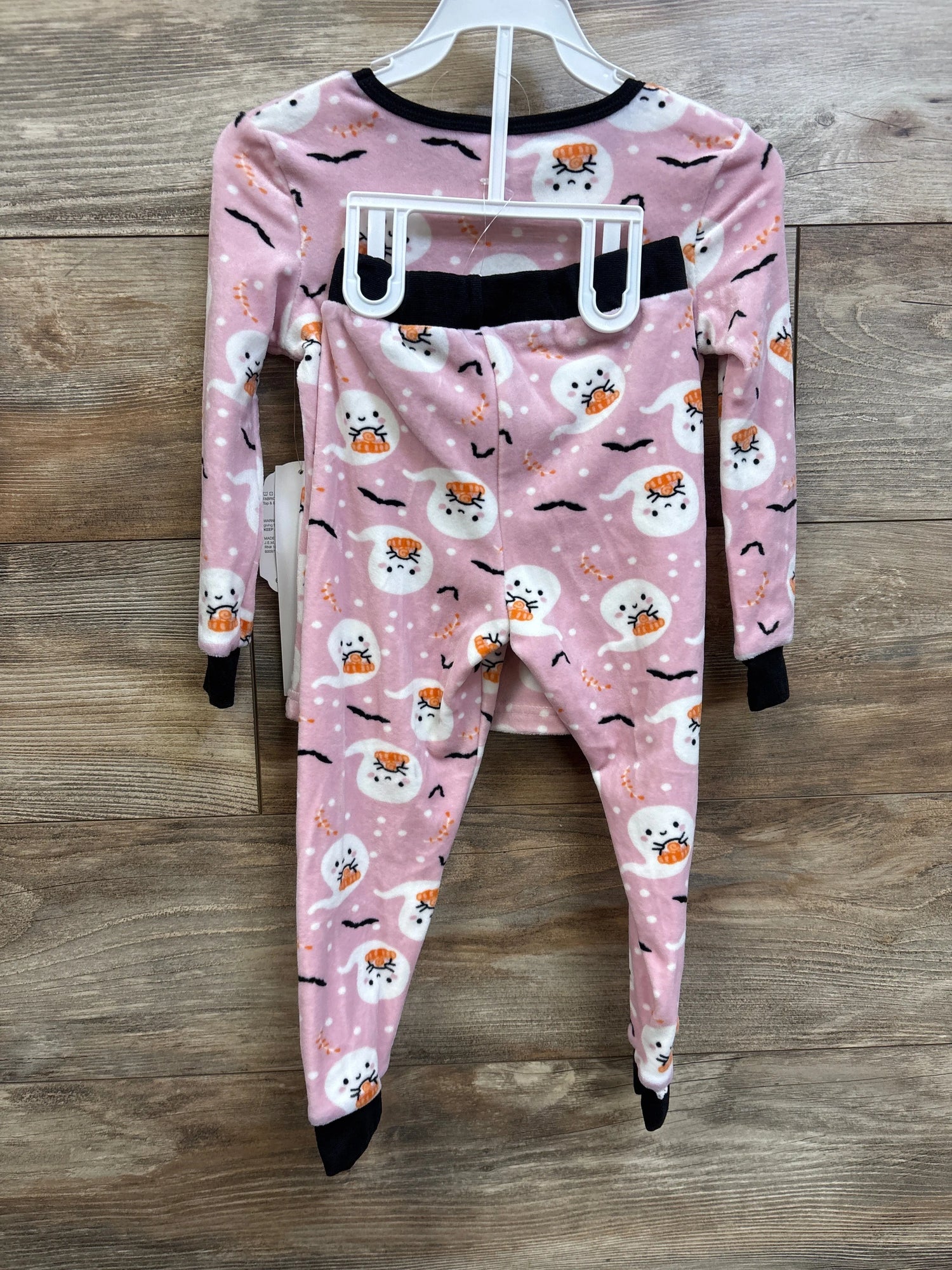NEW Modern Kids 2pc Velour Halloween Ghost Pajama Set Pink sz 4T