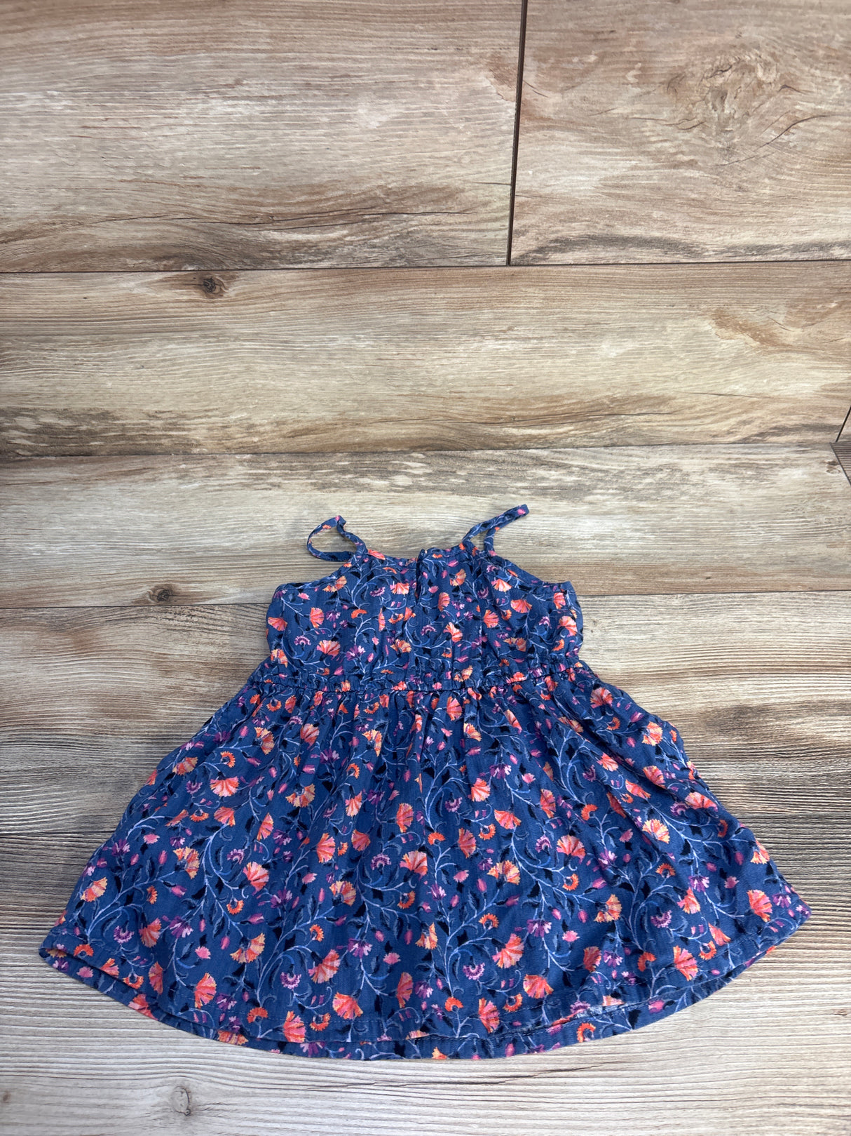 Old Navy Floral Sleeveless Ruffle Trim Dress Blue sz 18-24m