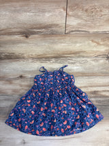 Old Navy Floral Sleeveless Ruffle Trim Dress Blue sz 18-24m