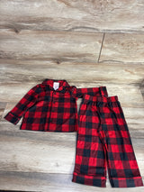 Wondershop 2pc Buffalo Plaid Coat Style Pajama Set Red sz 18m