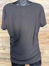 Time & Tru Maternity Mama Shirt Black sz L