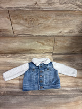 Cat & Jack Sherpa Lined Denim Jacket Blue sz 0-3m