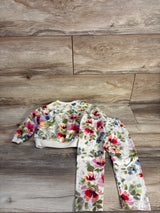 Baby Gap 2pc Floral Pullover Sweatshirt & Pants Set Ivory sz 18-24m