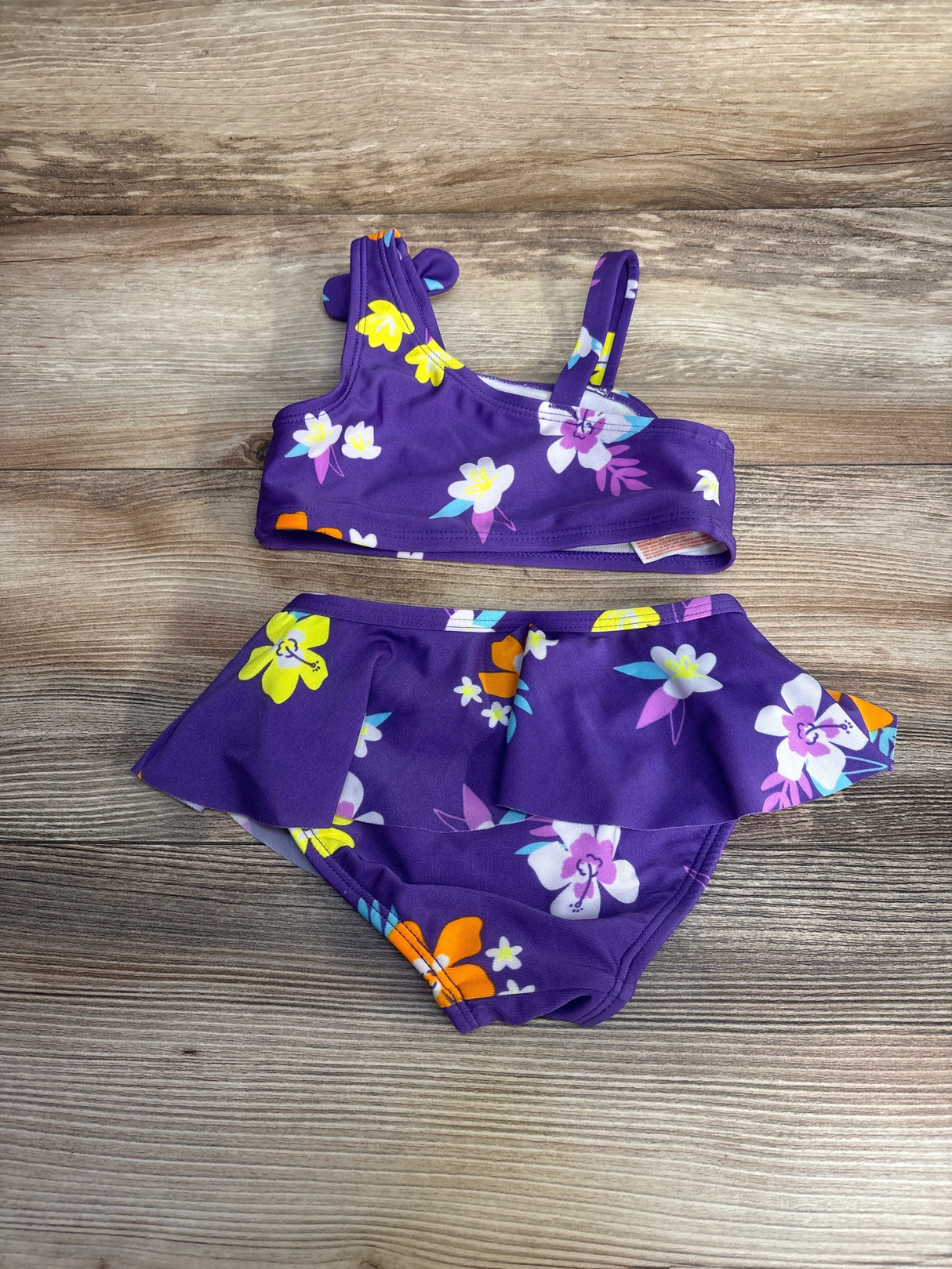 Cat & Jack 2pc Floral Swimsuit Purple sz 2T