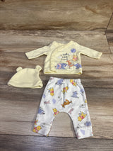 Disney Baby 3pc Winnie The Pooh Kimono Set Yellow sz Preemie