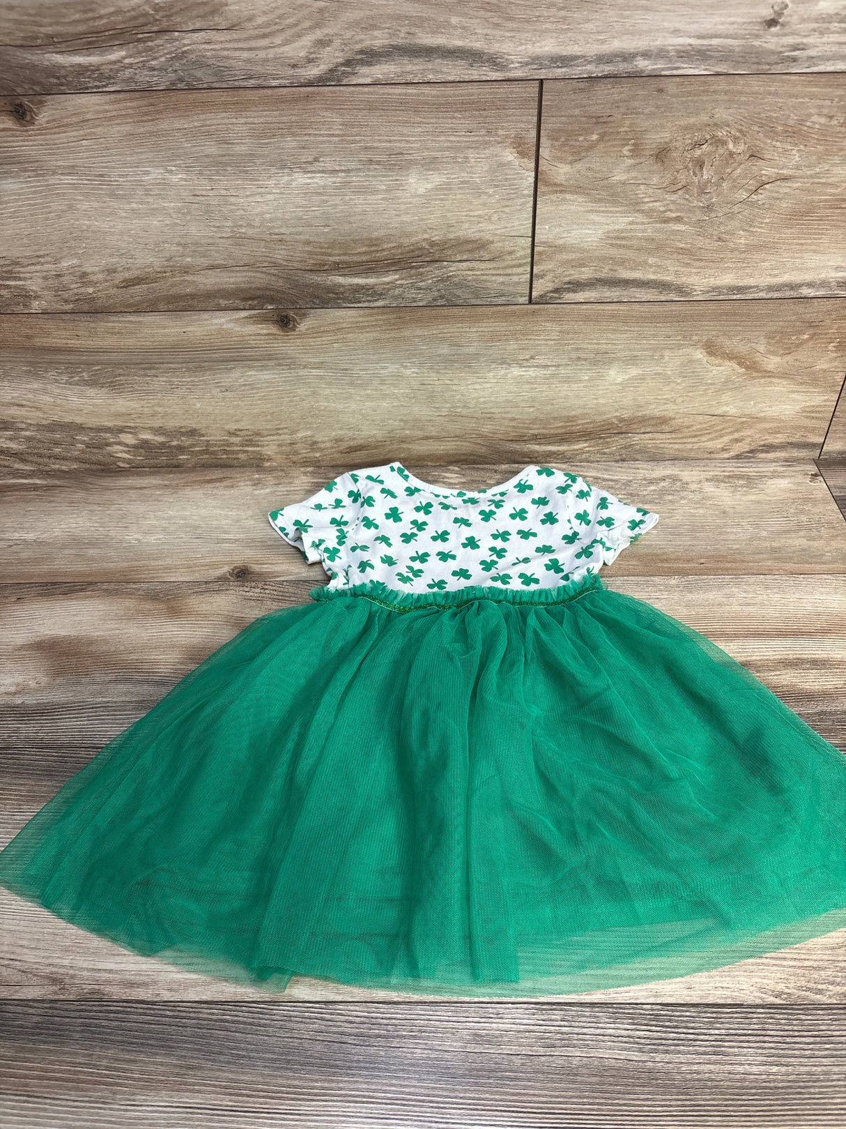 Cat & Jack Shamrock Tulle Dress White sz 4T