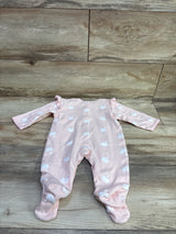 Swan Print Snap Sleeper Pink sz 9m