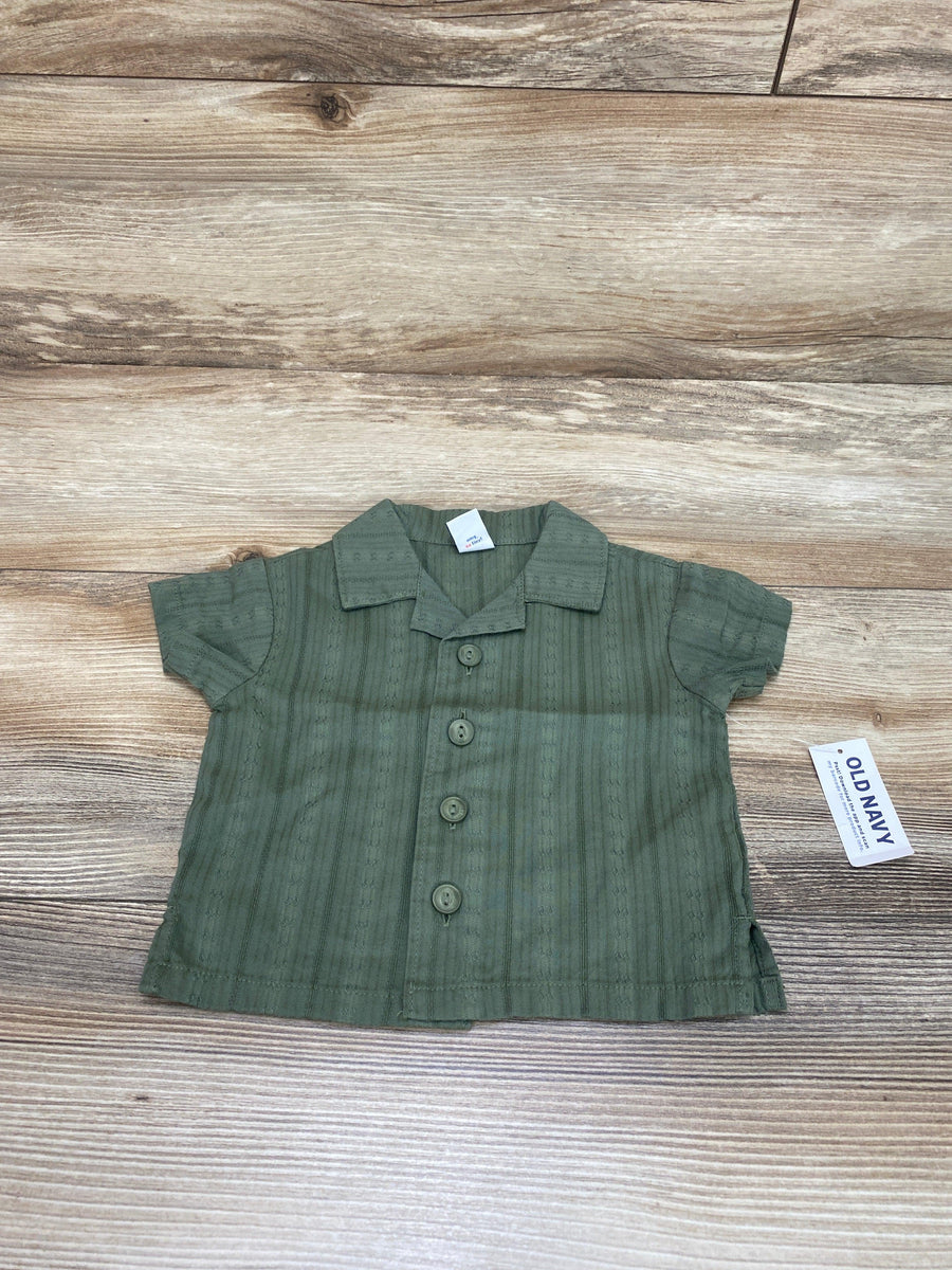 NEW Old Navy Green Button Up Shirt sz 0-3m - Me 'n Mommy To Be