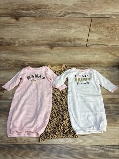 Hudson Baby 3pk Gowns Pink sz 0-6m - Me n Mommy To Be