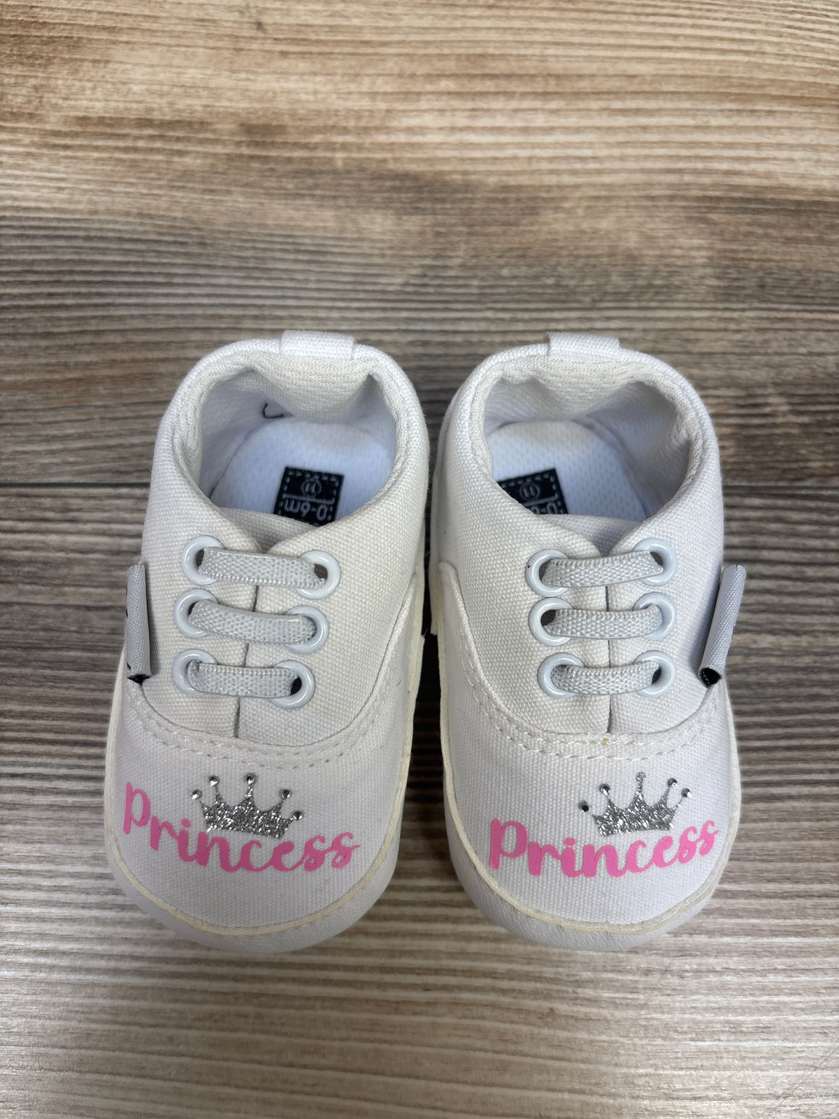 Angel Princess Rubber Sole Crib Shoes White sz 2c