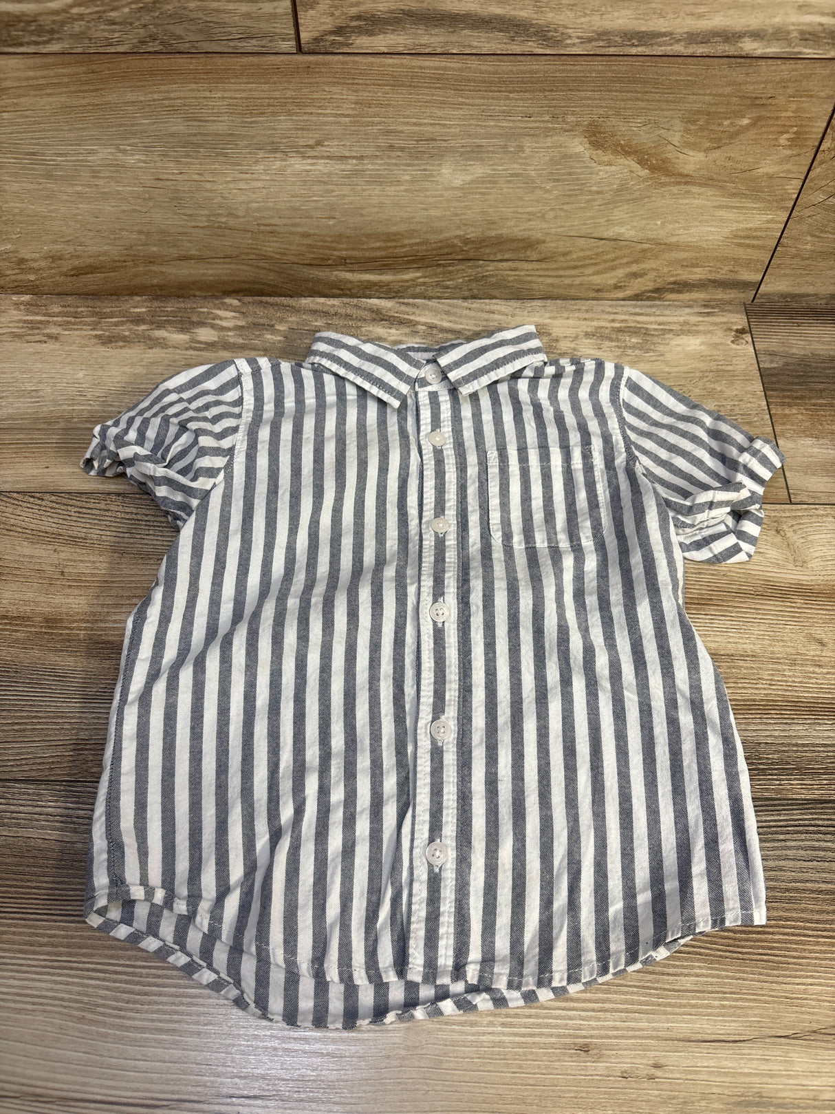 Old Navy Striped Button Up Shirt White sz 5T