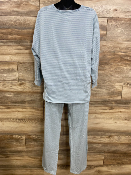 Simply Magnetic Me 2pc Modal Striped Nursing Pajama Set Blue sz Medium - Me n Mommy To Be