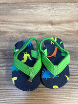 Carter's Brodie Flip Flops Dinosaurs Navy sz 1/2c