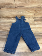 Little Me Embroidered Dinosaur Denim Overalls Blue sz 12m