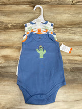 NEW Hudson Baby Blue Sleeveless Bodysuits 5pk, Cactus