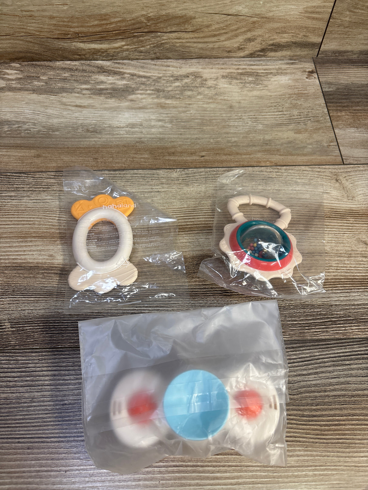 NEW hahaland 3pk Rattle Teething Toys