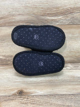 Cat & Jack Avi Single Strap Fur Slippers Black sz 9c/10c