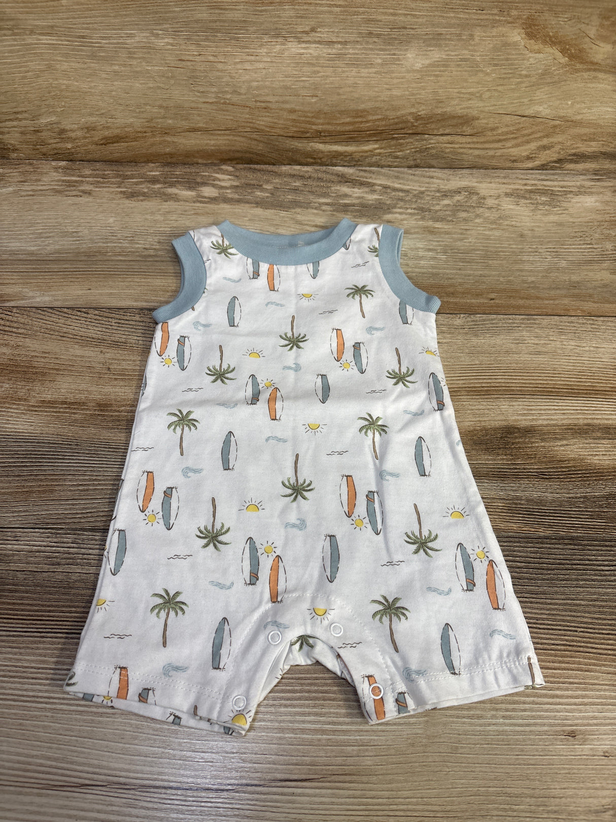 Chick Pea Surfboard Shortie Romper White sz 3-6m