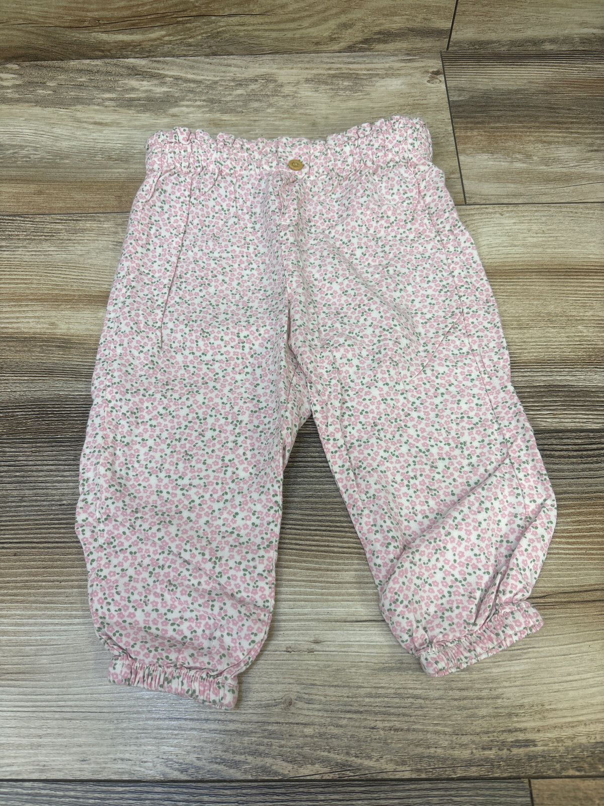 H&M Pull-On Floral Pants Pink sz 12m
