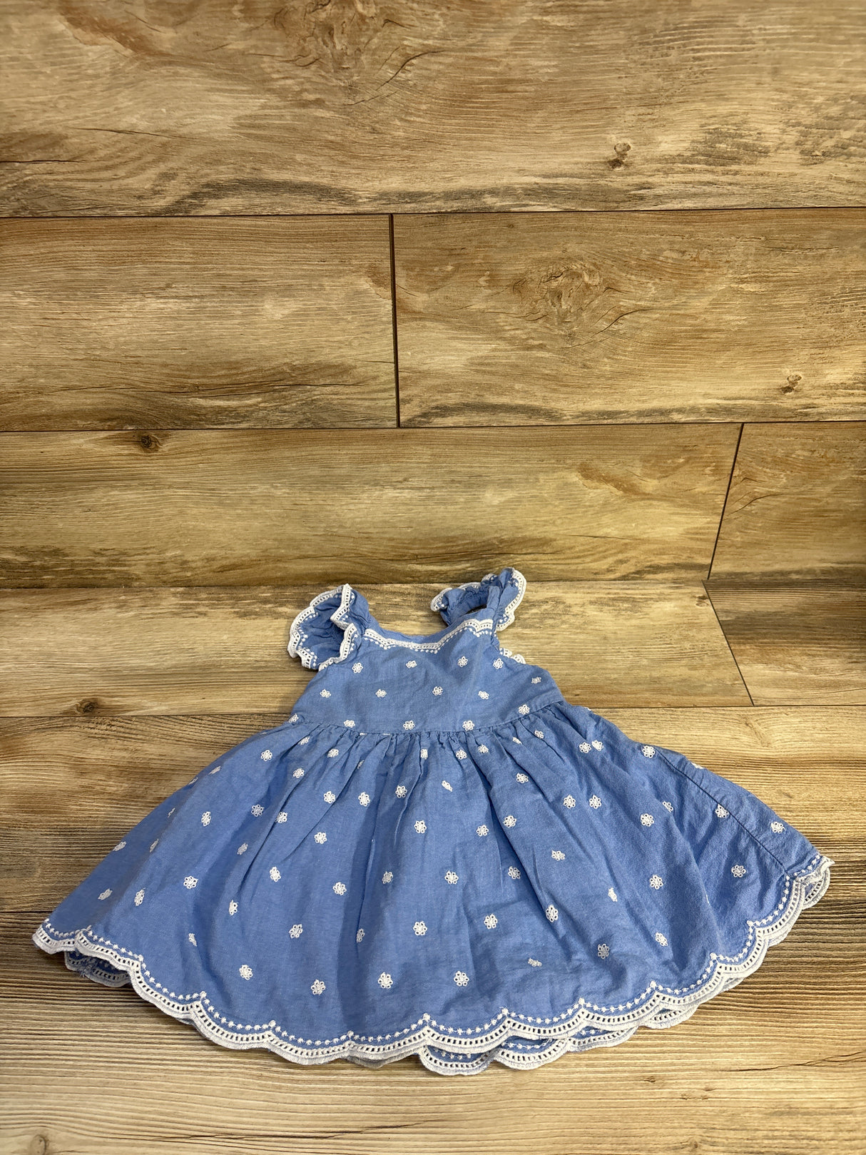 Cat & Jack Chambray Embroidered Dress Blue sz 2T
