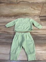 Cat & Jack 2pc Waffle Knit Shirt & Pants Set Green sz Newborn