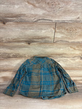 Flannel Button Up Shirt Green sz 3T