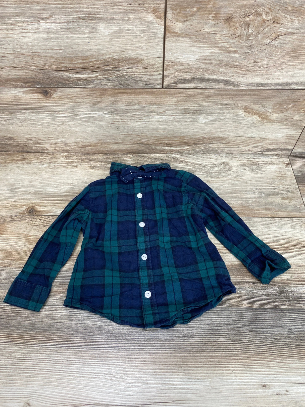 Old Navy Plaid Button-Up Shirt Green sz 2T