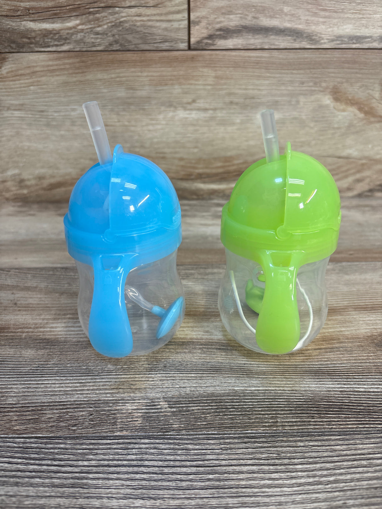 Munchkin Any Angle Weighted Straw Cup 2pk Blue/Green 7oz