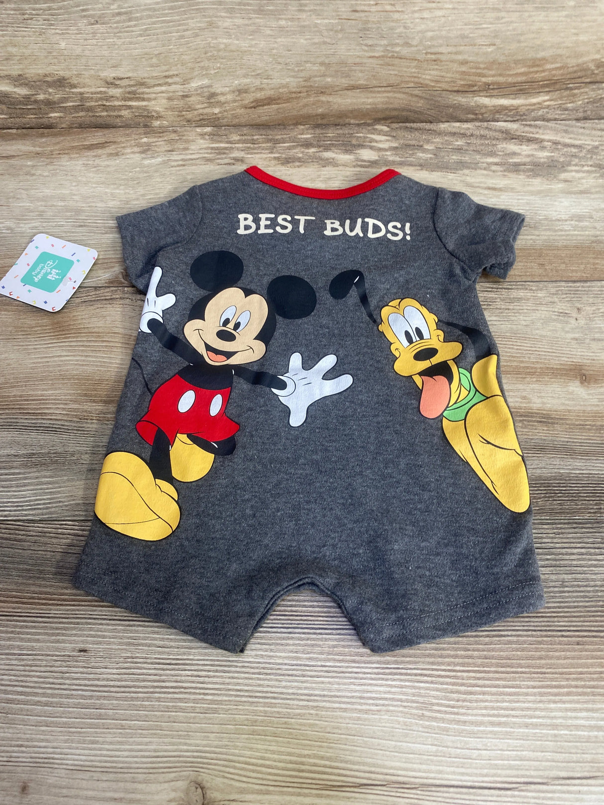 NEW Disney Baby Mickey & Pluto Shortie Romper Grey sz 0-3m