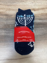 NEW Wondershop 2pk Super Soft Hanukkah Crew Socks Blue sz 6-9c