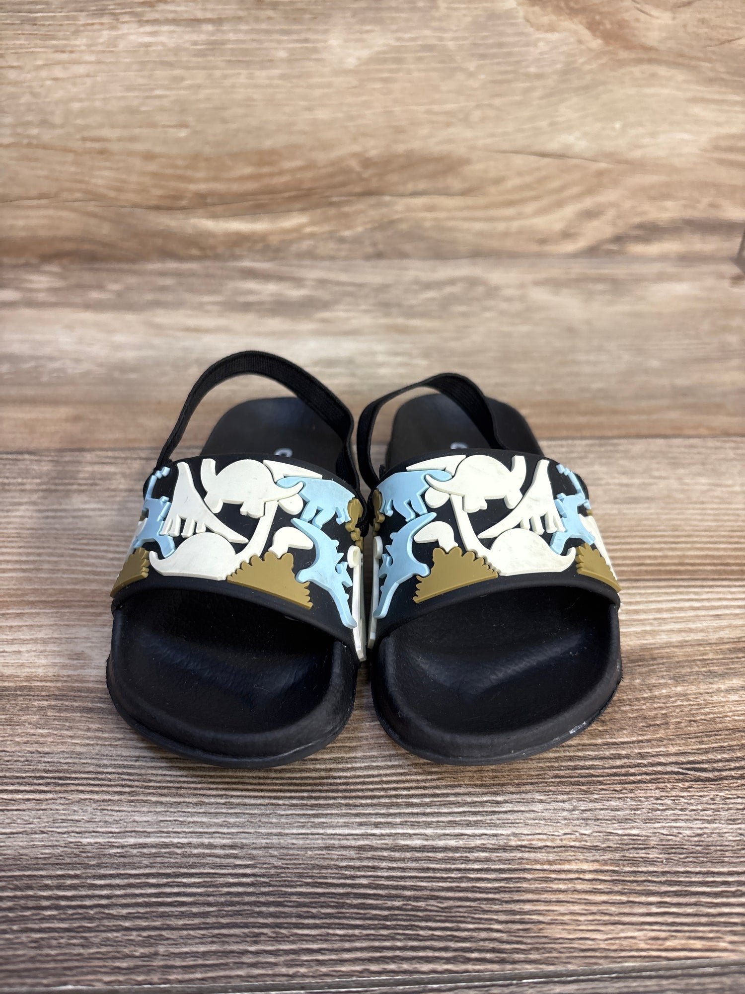 Cozy Cub Dinosaur Slide Sandals Black sz 6.5c