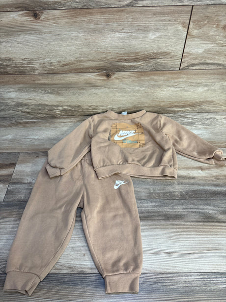 Nike 2pc Logo Sweatshirt & Joggers Brown sz 24m - Me n Mommy To Be