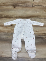 Just One You Floral Ribbed Sleeper White sz 6m