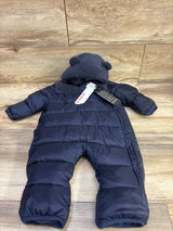 NEW Baby Gap Sherpa Puffer Hooded Snowsuit Navy sz 3-6m